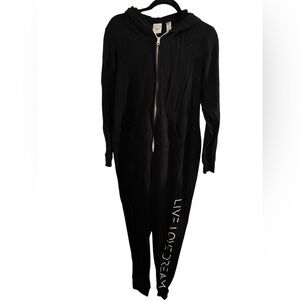 Aeropostale 2010’s Black Hooded Jumpsuit Onesie